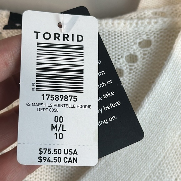 NWT Torrid Marsh Long Sleeve Pointelle Hoodie Size 10 - Picture 13 of 14